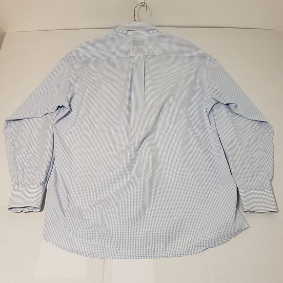GITMAN BROS for Bruce Baird & Co plaid dress shirt Men's large white & blue - Picture 4 of 7